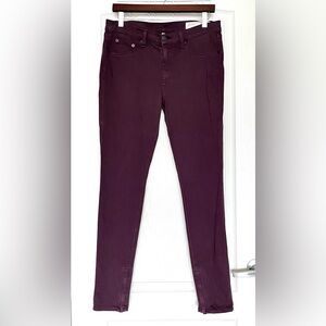 rag & bone JEAN for Nordstrom Zipper Leggings 31 Plum Burgundy Skinny Pants